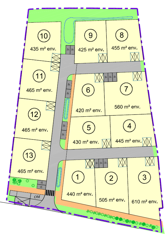 Plan de masse du lotissement Port-en-Bessin-Huppain