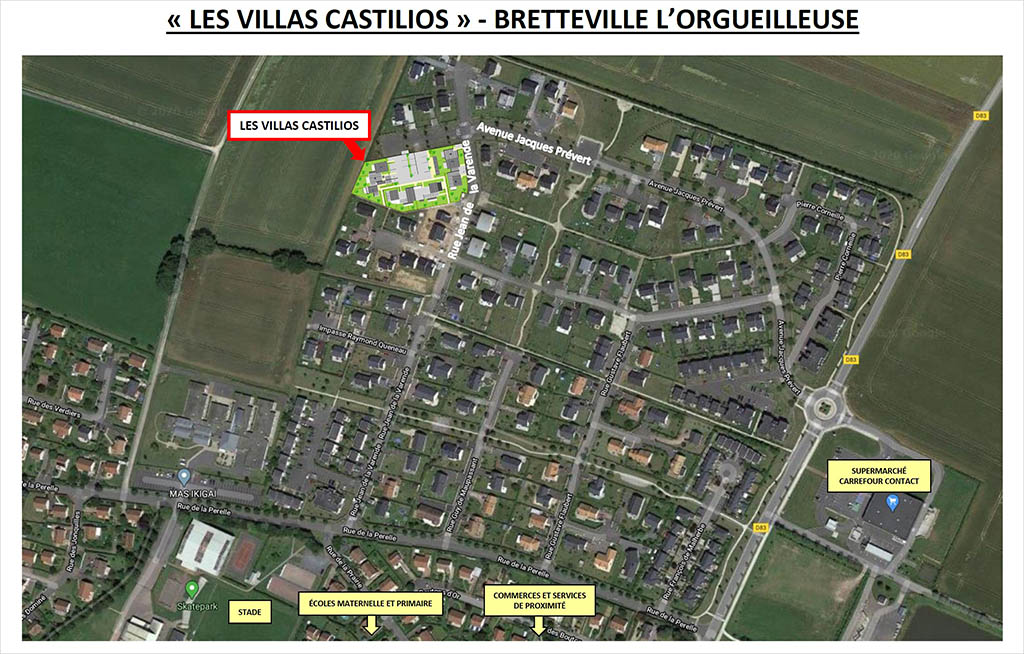 Plan situation Bretteville l'orgueilleuse Les Villas Castilios