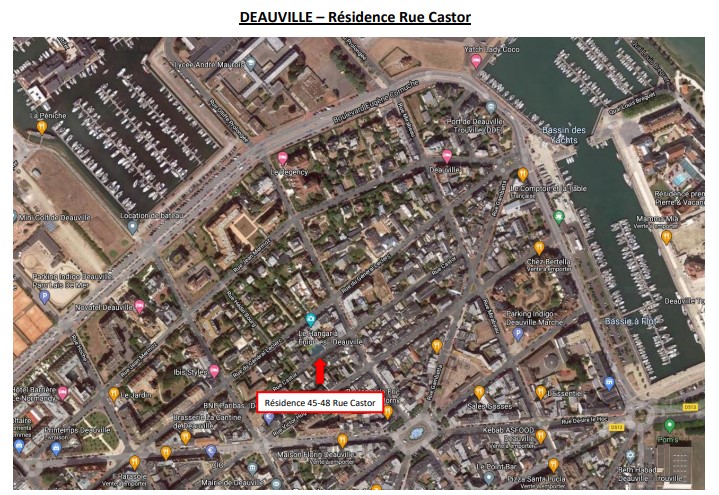 Plan situation Résidence Rue Castor Deauville