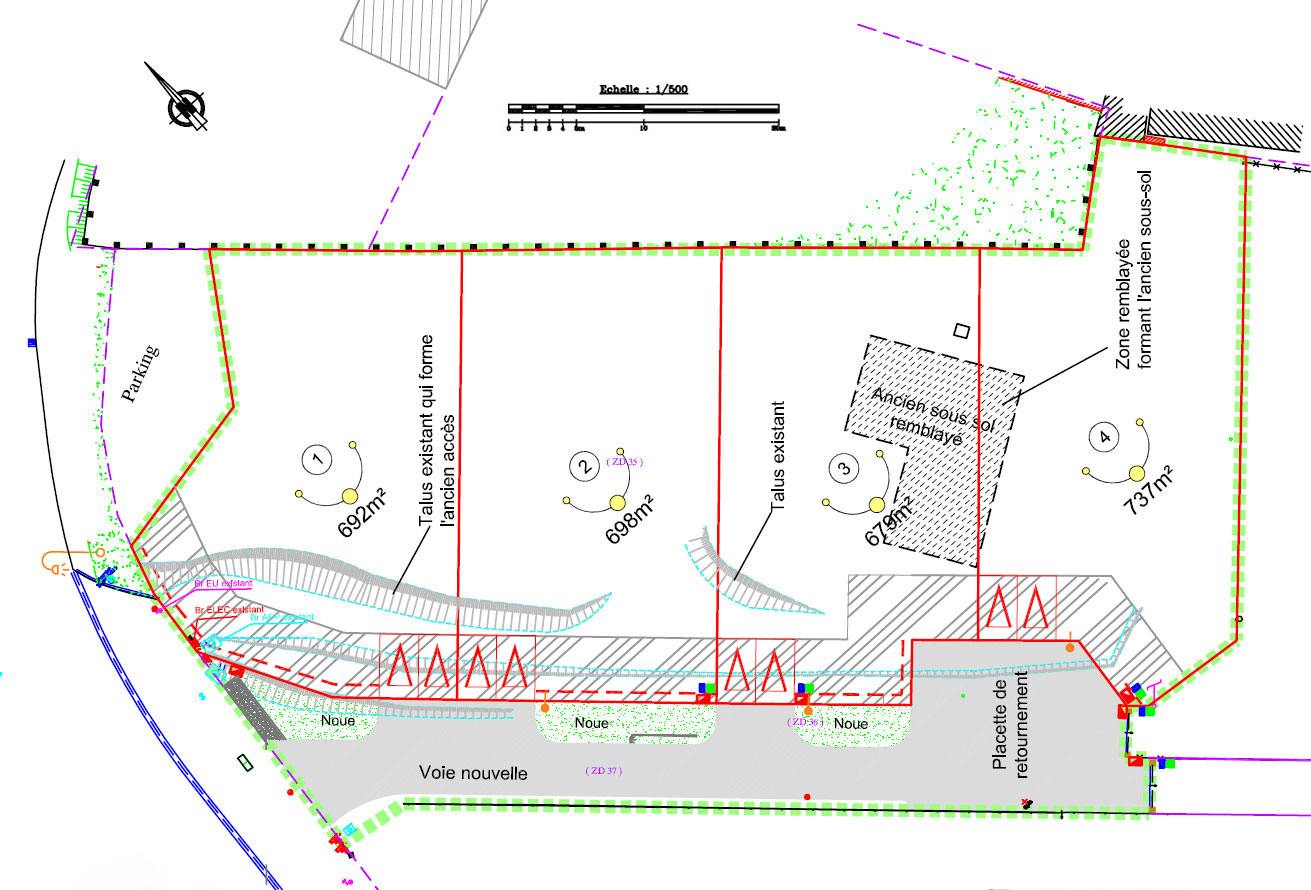 Plan de masse du lotissement Coulombs