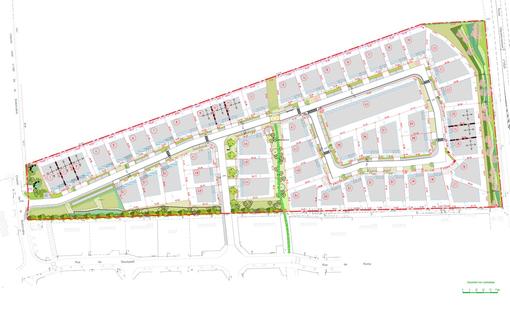 Plan de masse du lotissement Saint-André-sur-Orne